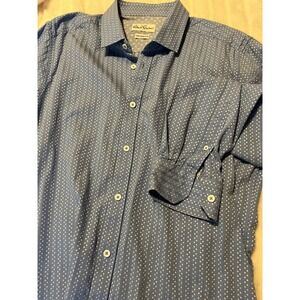 Robert‎ Graham Mens Shirt 17.5 44 Blue 100% Cotton